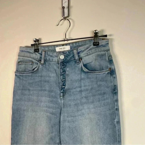 Reiss Light Wash Bailey High Waisted Straight Leg Jean - Picture 4 of 9